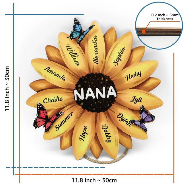 Nana Sunflower - Personalized Wood Sign