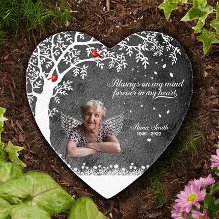 Forever In My Heart - Personalized Garden Stone - Memorial Gift For Family Members, Mom, Dad, Grandparents