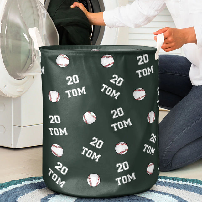 American Football Custom Name, Number - Personalized Laundry Storage Basket