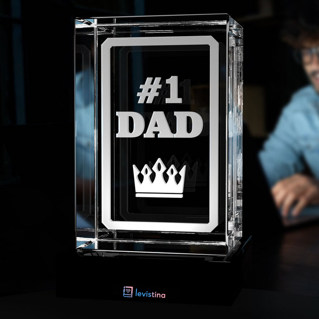 #1 Dad 3D Crystal