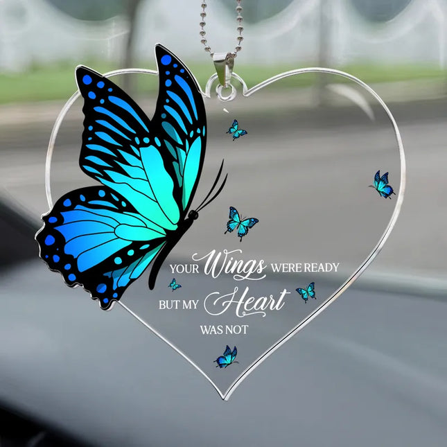 Memorial Car Hanger Your Wings Were Ready - Personalized Photo Car Ornament