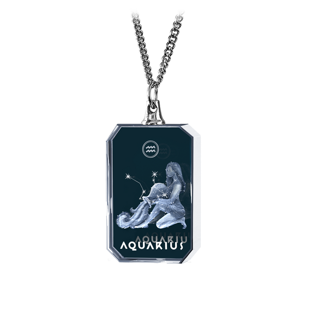 3D Necklace Rectangle for Aquarius