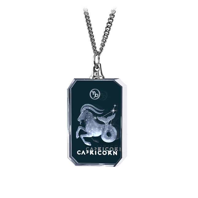 3D Necklace Rectangle for Capricorn