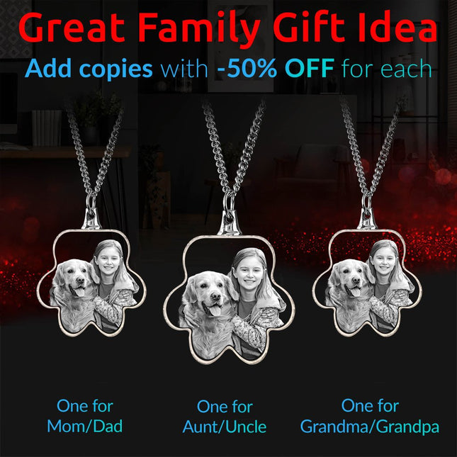 Necklace Pet Paw 2D - Light Base NOT Included