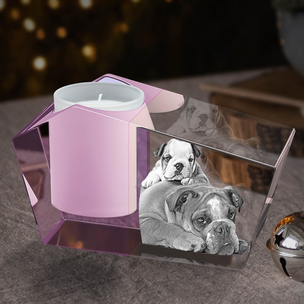 Pink Prism Candle Holder - Light Base NOT Included