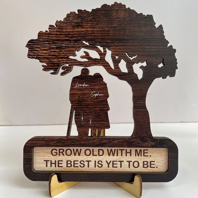 Grow Old With Me The Best Is Yet To Be - Personalized Wooden Plaque