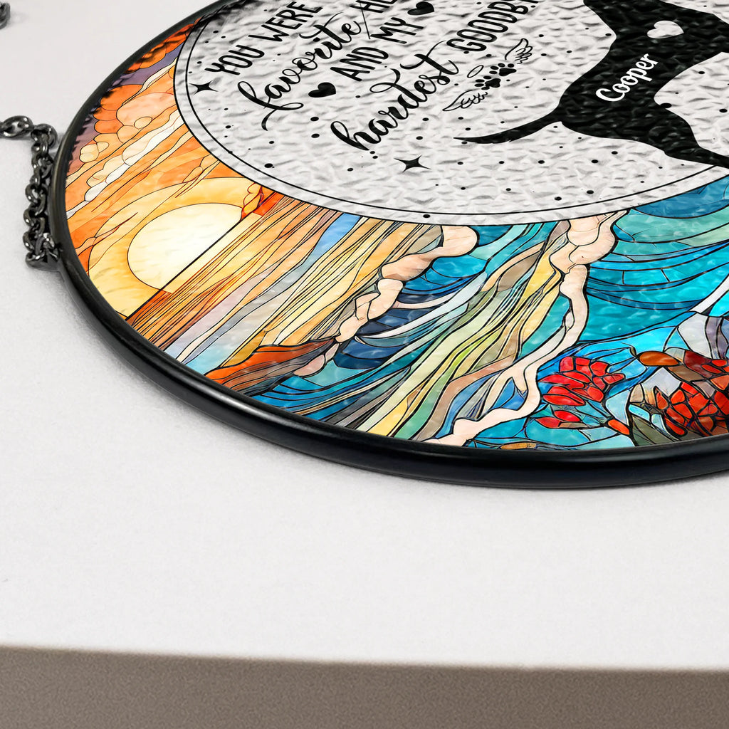 You Were My Favorite Hello - Personalized Stained Glass Window Hanging Suncatcher-Levistina