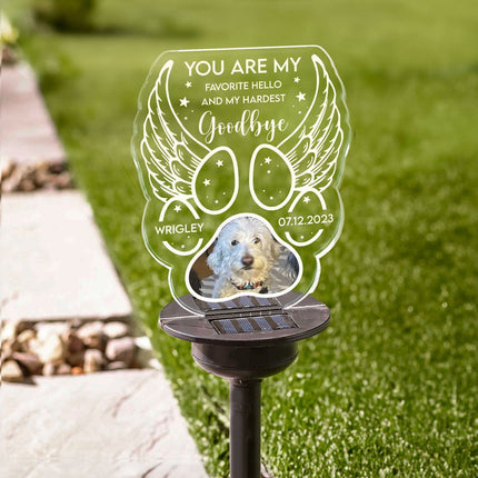 You Are My Favorite Hello And My Hardest Goodbye - Personalized Photo Solar Light