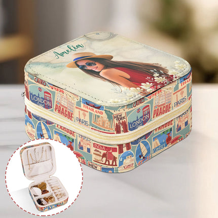 Jewelry Organizer For Traveler - Personalized Photo Jewelry Box