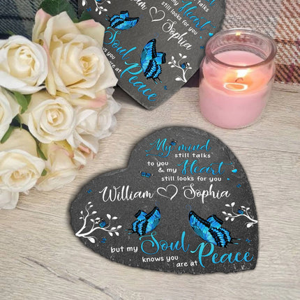 My Mind Still Talks To You, My Heart Still Looks For You - Personalized Garden Stone