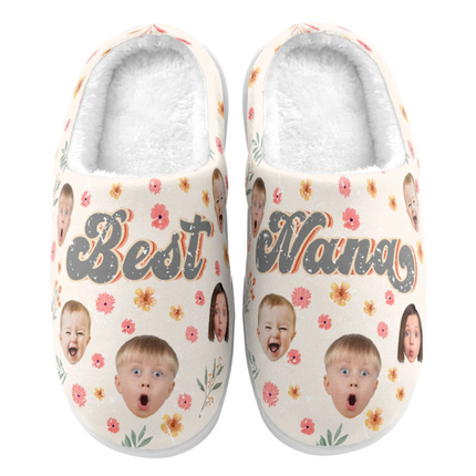 Best Mom Ever, Best Grandma - Personalized Photo Slippers