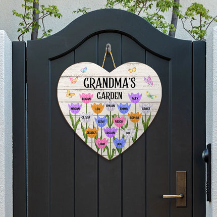 Grandma's Garden - Personalized Custom Shaped Wood Sign