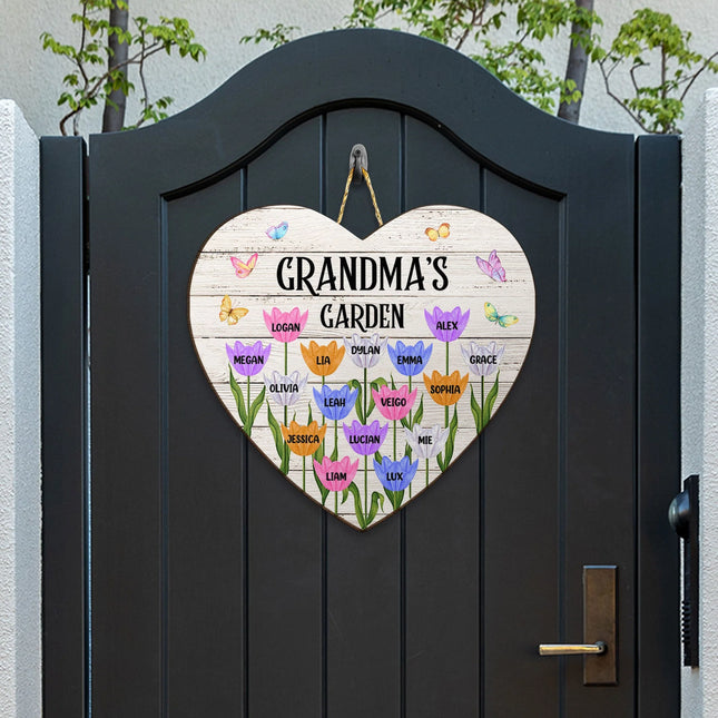 Grandma's Garden - Personalized Custom Shaped Wood Sign