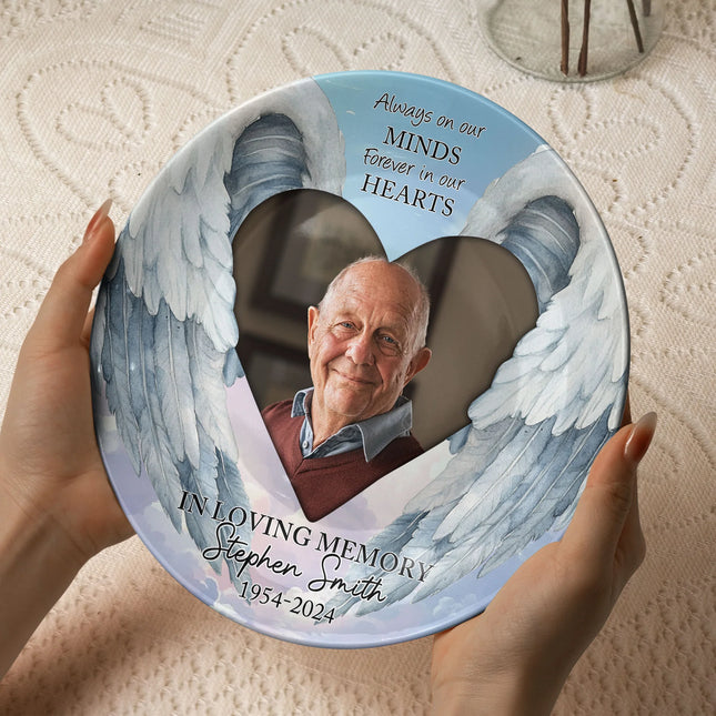 Always On Our Minds Forever In Our Hearts - Personalized Photo Ceramic Plate