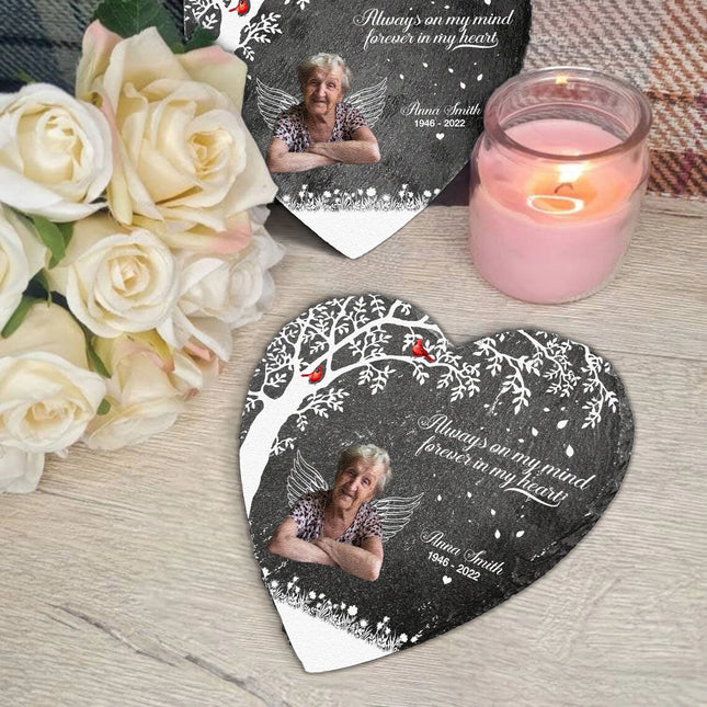 Forever In My Heart - Personalized Garden Stone - Memorial Gift For Family Members, Mom, Dad, Grandparents