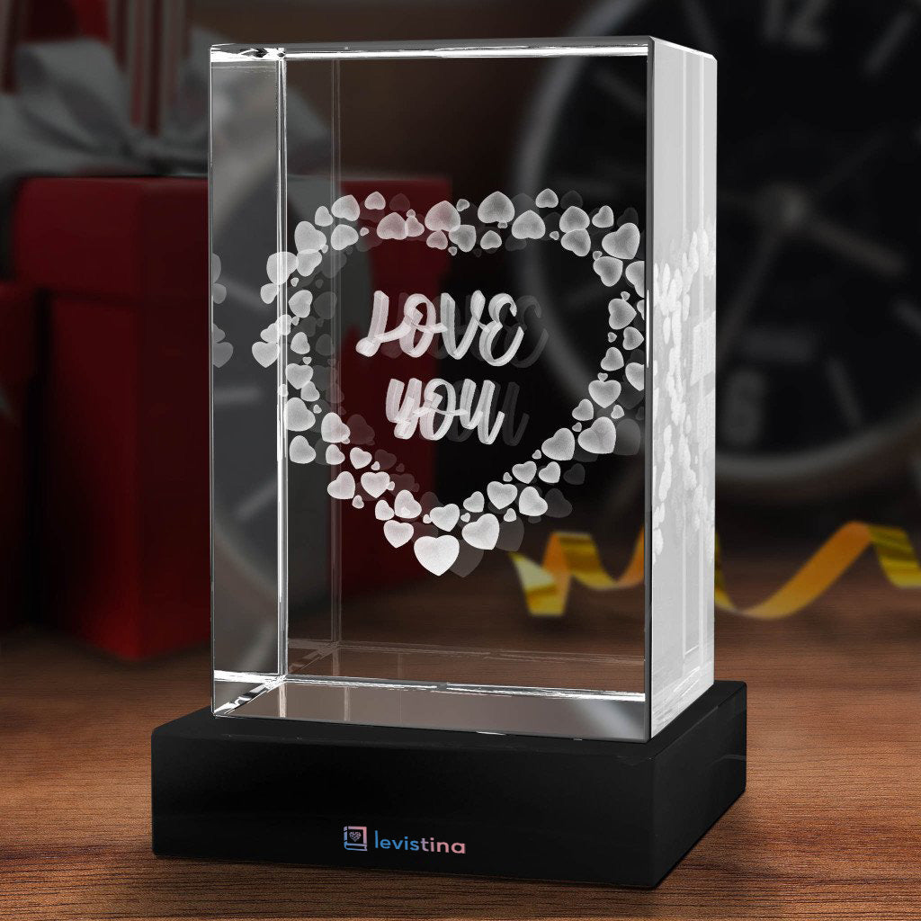 Heart Frame 3D Crystal - Light Base NOT Included - Levistina