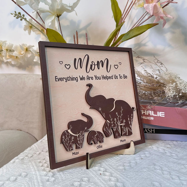 Mom Everything We Are You Helped Us To Be Mother'S Day - Personalized Wooden Plaque