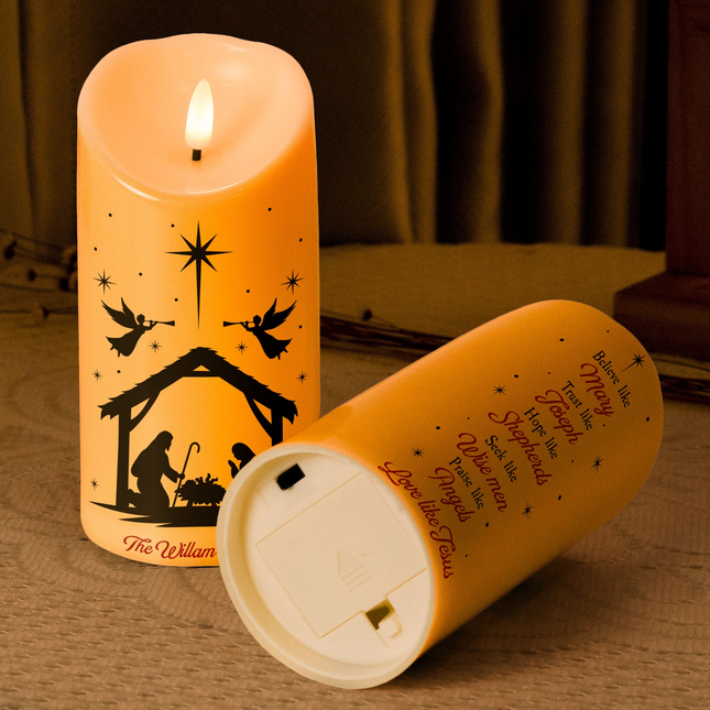 We Believe Nativity - Personalized LED Candle