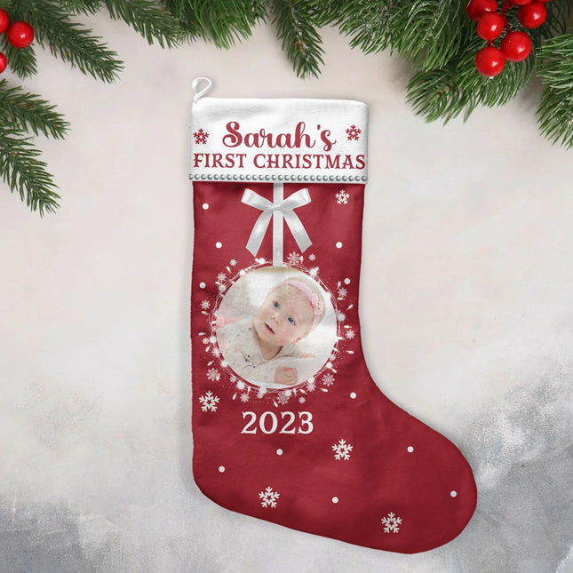 First Christmas - Personalized Photo Stocking