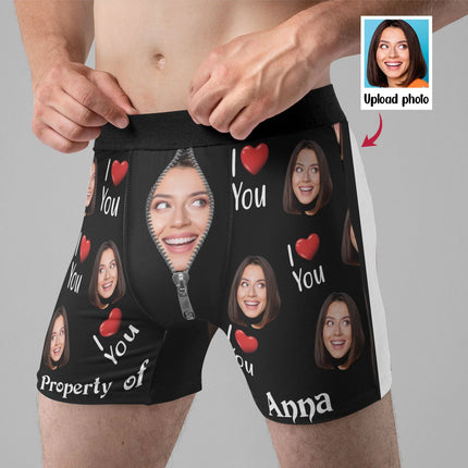 Property Of Girlfriends - Personalized Photo Men's Boxer Briefs - Birthday Gifts For Men, Him, Him, Boyfriend