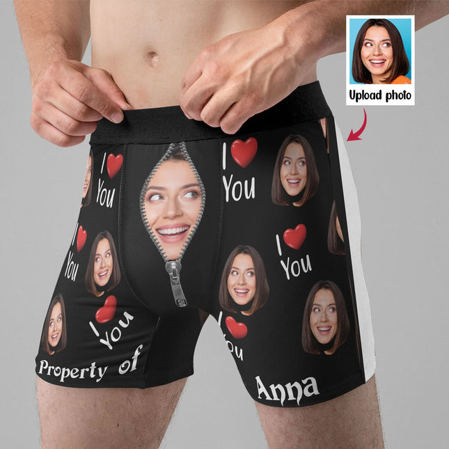 Property Of Girlfriends - Personalized Photo Men's Boxer Briefs - Birthday Gifts For Men, Him, Him, Boyfriend