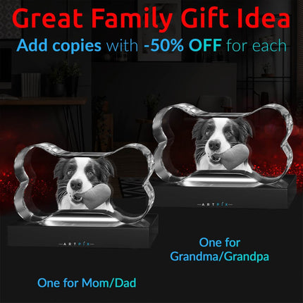 Pets 3D Bone Crystal - Light Base NOT Included