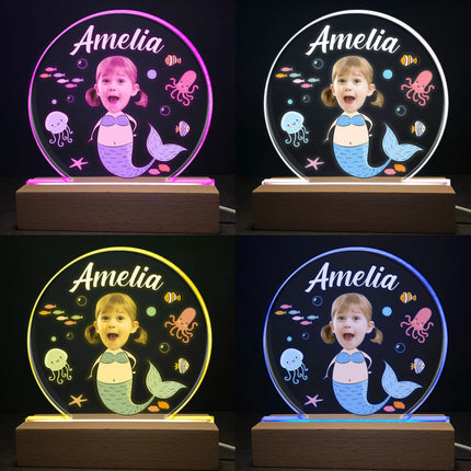 Little Mermaid Kid - Personalized Photo LED Light