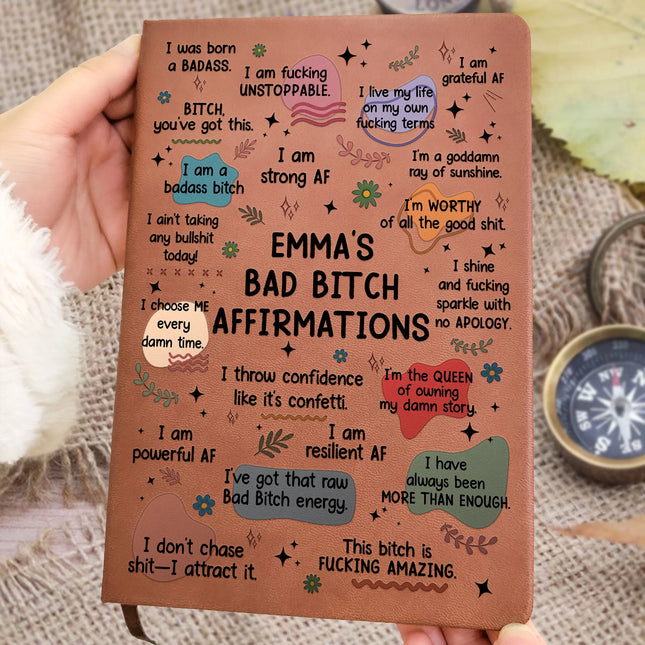 Bad B*tch Affirmations - Personalized Leather Journal