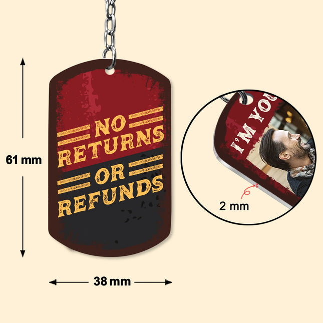 No Returns Or Refunds - Personalized Photo Keychain