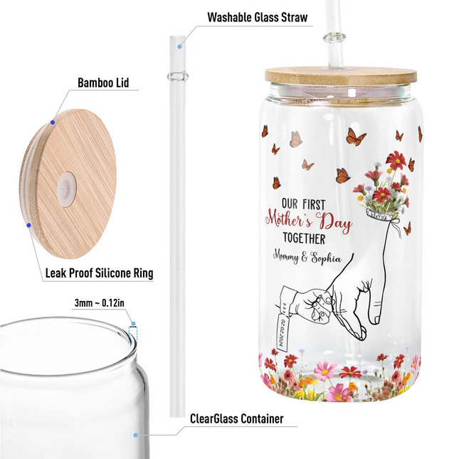 Our First Mother's Day Together - Personalized Glass Cup