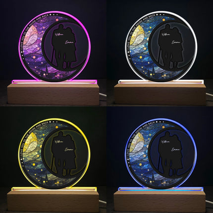 I Love You To The Moon & Back - Personalized LED Light - Anniversary Gifts For Her, Him