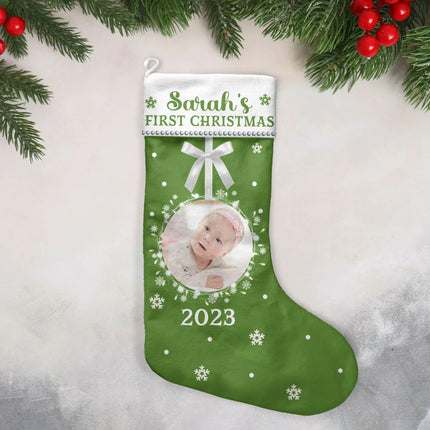 First Christmas - Personalized Photo Stocking