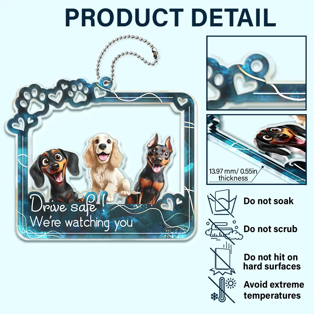 Drive Safe We're Waiting At The Door - Personalized Acrylic Car Hanger-Levistina