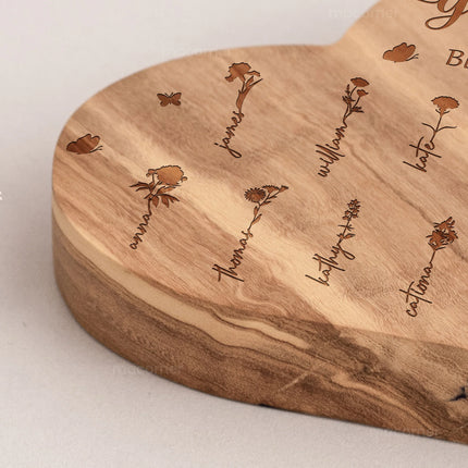 Gift For Grandma Mom Blooming In Love - Personalized Engraved Wood Plaque