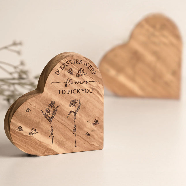 If Besties Were Flowers I'd Pick You - Personalized Engraved Wood Plaque