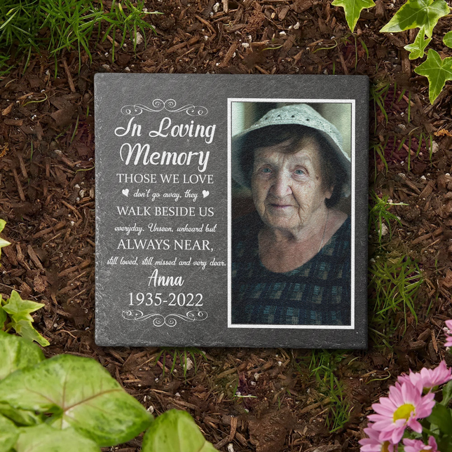 In Loving Memory - Personalized Photo Garden Stone