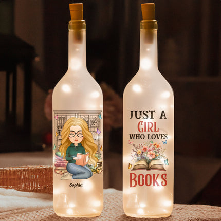 Just A Girl Who Loves Books - Personalized Bottle Lamp