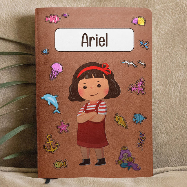 A Little Mermaid Gift For Kids - Personalized Leather Journal