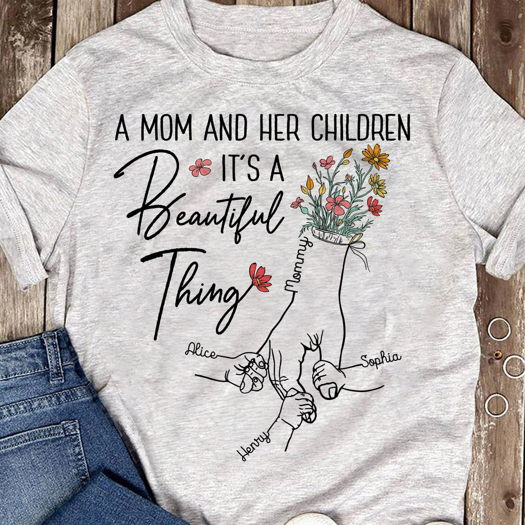 A Mom And Her Children - Personalized Shirt-Levistina