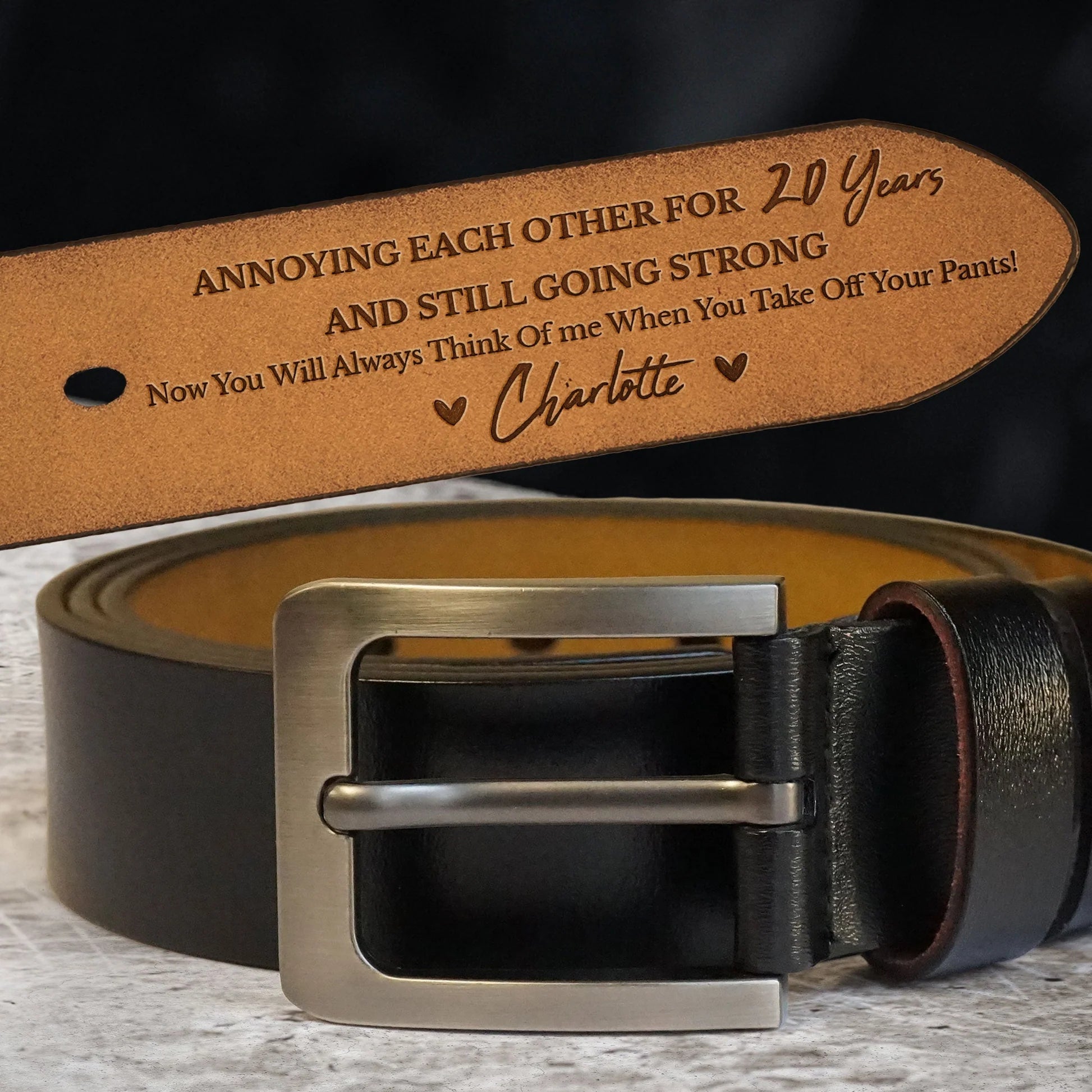 Annoying Each Other For Many Years - Personalized Engraved Leather Belt