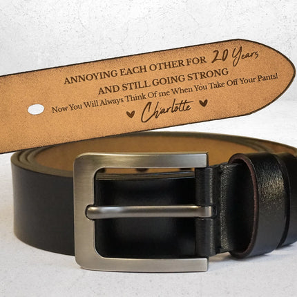 Annoying Each Other For Many Years - Personalized Engraved Leather Belt