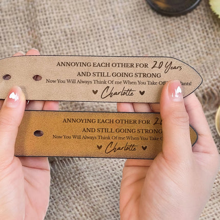 Annoying Each Other For Many Years - Personalized Engraved Leather Belt