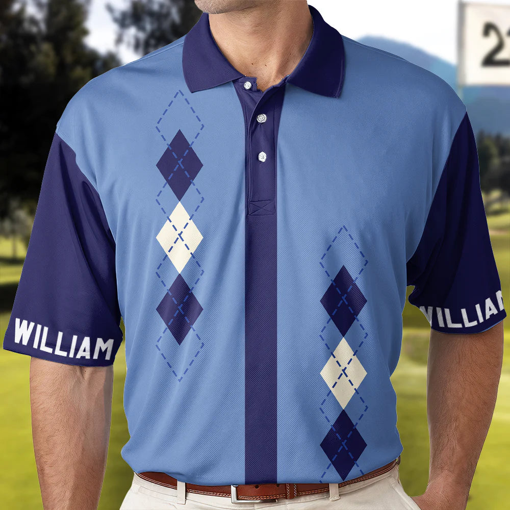Argyle Vintage Pattern Gift For Golf Lovers Dad Men Husband Gift - Custom Golf Shirt-Levistina