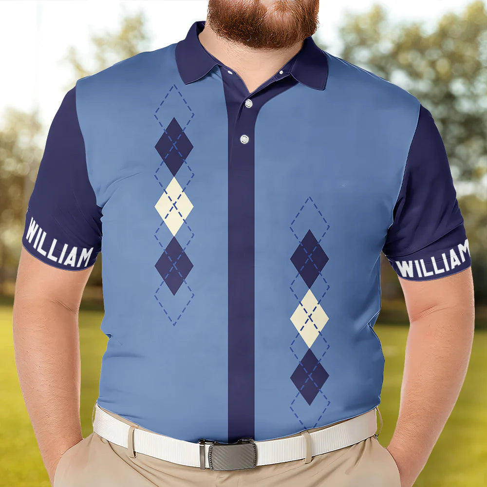 Argyle Vintage Pattern Gift For Golf Lovers Dad Men Husband Gift - Custom Golf Shirt-Levistina