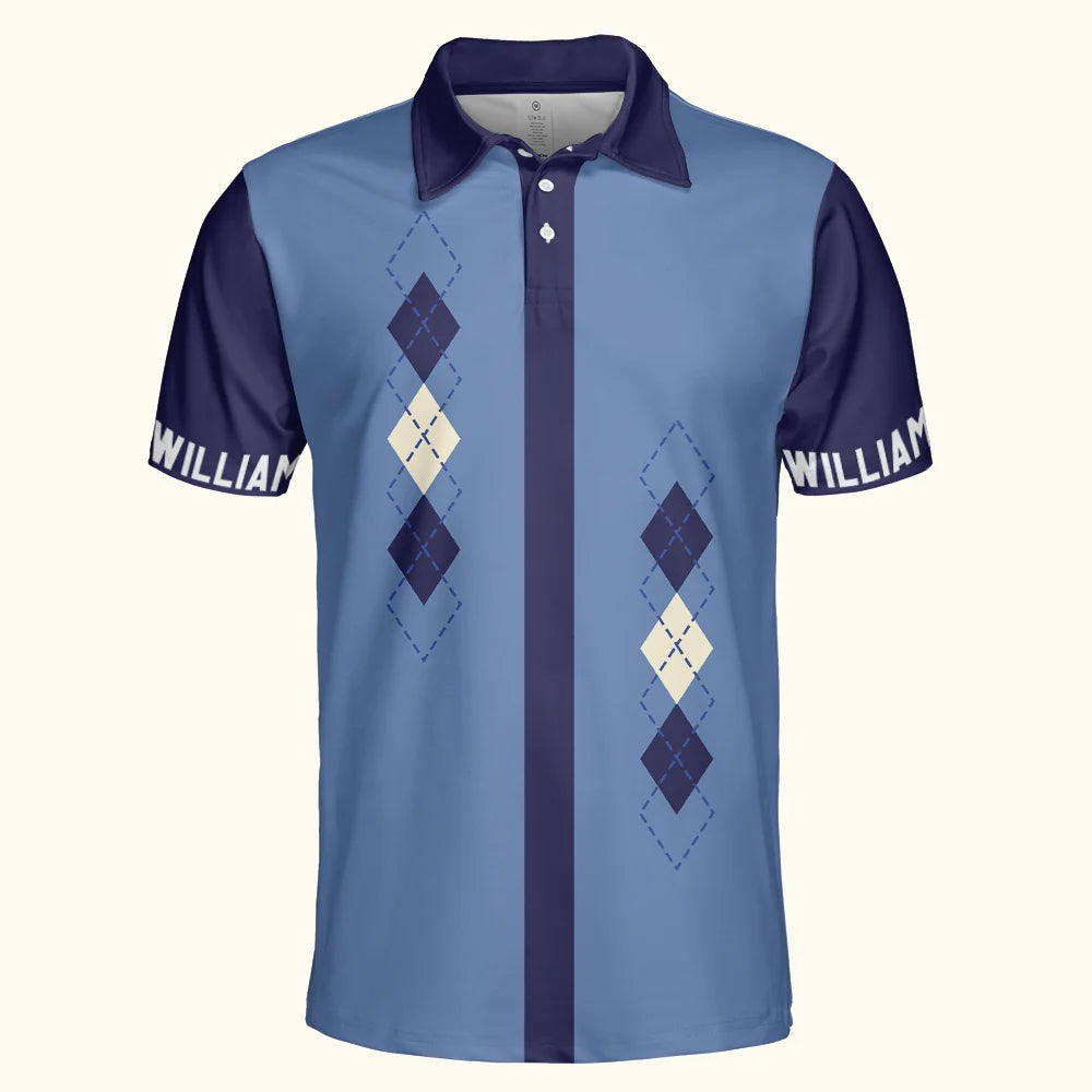 Argyle Vintage Pattern Gift For Golf Lovers Dad Men Husband Gift - Custom Golf Shirt-Levistina