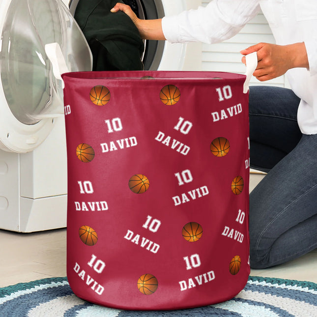 Baseball Custom Name, Number - Personalized Laundry Storage Basket