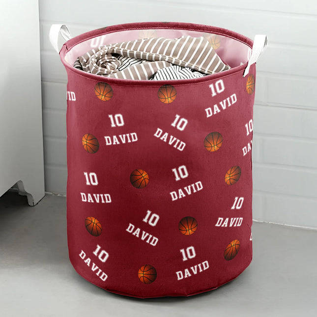 Baseball Custom Name, Number - Personalized Laundry Storage Basket