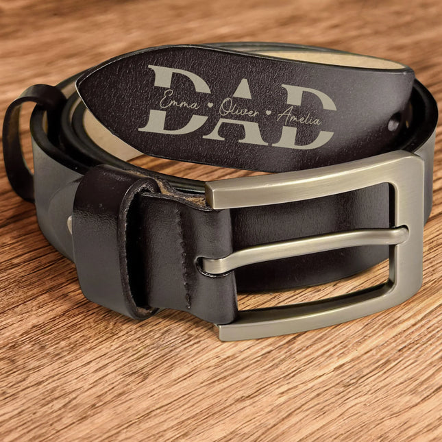 Belt Reminder We Love You For Dad - Personalized Engraved Leather Belt