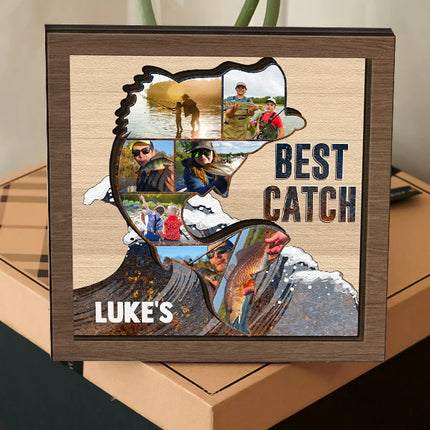 Best Catch - Personalized Wooden Photo Plaque