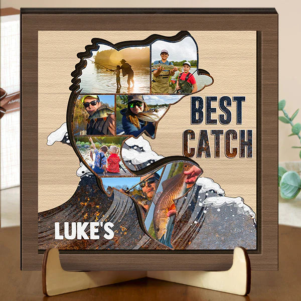 Best Catch - Personalized Wooden Photo Plaque